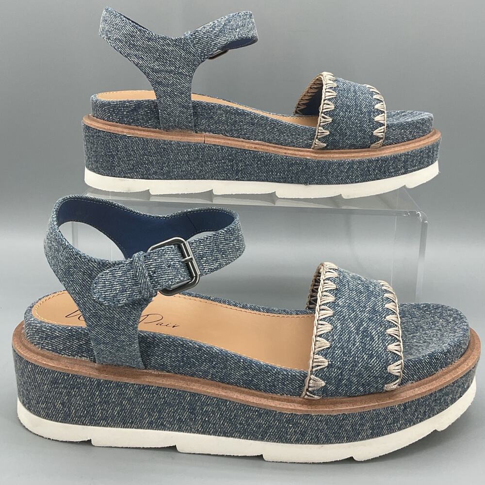 NEW Wild Pair Women’s Milliee Platform Sandals Studio Denim Size 8M